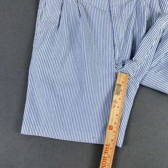 Berle‎ Shorts Mens 34 Regular Blue Hickory Seersucker Pleated Prep Trad Outdoor - Picture 7 of 9